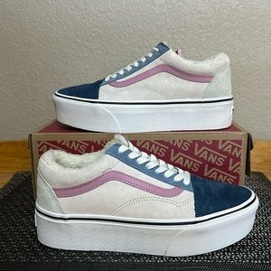 Vans Old Skool Stacked Pig Suede Sherpa Multi Color PFC Free Water Repellent